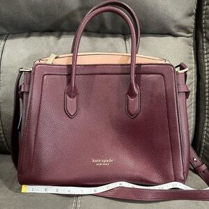 Kate Spade Burgundy Leather Knot Bag